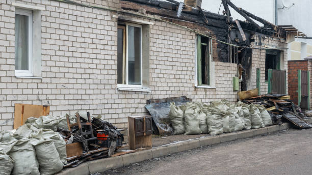 Professional Fire Damage Restoration technician working in Jefferson, MD